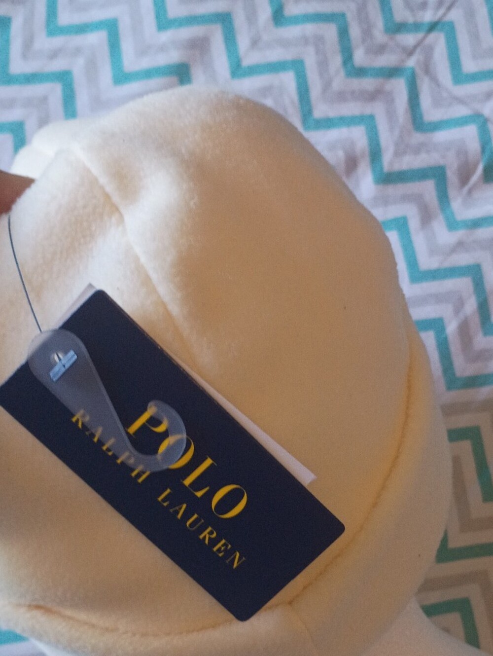 Polo by Ralph Lauren Cream Plush Kids Hat - Soft Winter Accessory